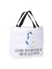 Mr. & Mrs. Panda Strandtasche Einhorn Mann mit Spruch in Weiß