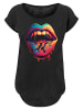 F4NT4STIC Long Cut T-Shirt Drooling Lips LONG TEE in schwarz