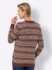 Sieh an! Strickjacke in rotbraun-champagner-gemustert