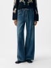 Object Wide Leg Jeans in Medium Blue Denim