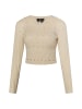 faina Damen Pullover Mit Strass-Steinen in Hellbeige