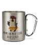 Mr. & Mrs. Panda Thermobecher Edelstahl Pinguin Kokosnuss mit Sp... in Silber