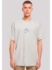 F4NT4STIC Heavy Oversize T-Shirt Alice im Wunderland Uhr Hase in lightasphalt