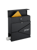 relaxdays Briefkasten mit Zeitungsfach in Schwarz