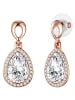 Lulu & Jane Ohrhänger Metall-Legierung Glas in roségold