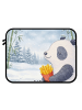 Mr. & Mrs. Panda Laptop Hülle Panda Winter Pommes Design ohne Sp... in Weiß