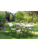 Beliani 5-tlg Gartentisch Set CUGNOLI in Weiß/Silber