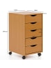 FineBuy Rollcontainer in Braun / MDF / 33x38x64