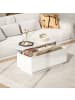 HOMCOM höhenverstellbarer Couchtisch in Hochglanzweiß 102L x 48B x 54,5H cm
