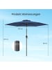 COSTWAY Sonnenschirm 230 cm beidseitig 35° knickbar in Blau