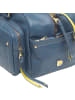 DuDu Pocket Schultertasche Leder 33 cm in denim blue