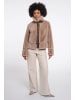 RINO&PELLE Faux-Fur-Jacke mit hohem Stehkragen in Oat