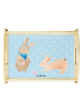 Mr. & Mrs. Panda Holztablett Hasen Muschel ohne Spruch in Blau Pastell