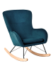 Beliani Schaukelsessel ELLAN in Blau/Schwarz/Braun - (W) 71 x (H) 97 x (L) 90 cm