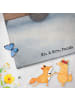 Mr. & Mrs. Panda Badehandtuch Igel Maronen Design mit Spruch in Weiß