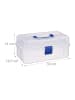 relaxdays 10x Plastikbox in Transparent/ Blau - (B)33 x (H)14 x (T)19 cm