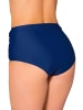 Aquarti Aquarti Damen Bikinihose mit Hoher Taille und Raffung in dunkelblau