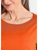 GOLDNER Basic Shirt mit U-Boot-Ausschnitt in terrakotta