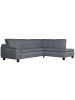 58 aufm Kessel ECKSOFA mit Ottomane rechts Kaylil Flachgewebe denim
