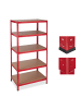 relaxdays Schwerlastregal in Rot - (B)90 x (H)180 x (T)60 cm