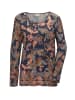 GOLDNER Druckshirt in kraftvollen Farben in marine / gemustert