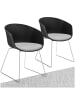 tectake Kunststoff-Armlehnstuhl Logart  59,5 x 56 x 80,5 cm, schwarz/chrom