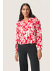 Soaked in Luxury Langarm-Bluse SLOline Gerade Passform in Salsa Flower Print