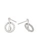 faina Women Stud Earrings in Silver White