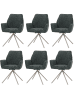 MCW 6er-Set Esszimmerstuhl G67, Gestell creme, grün