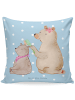 Mr. & Mrs. Panda Polsterkissen Bär Kind ohne Spruch in Blau Pastell