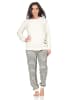 NORMANN Frottee Schlafanzug langarm Bündchen Maritime Optik - 87233 in weiss1
