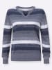 Sieh an! Langarm-Pullover in rauchblau-gemustert