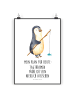 Mr. & Mrs. Panda Bild Pinguin Angler mit Spruch in Weiß