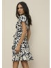 Tamaris Jerseykleid in navy-sand geblühmt