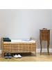relaxdays Sitzbank in Natur/Weiß - (B)93 x (H)46,5 x (T)49 cm