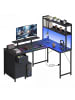 VASAGLE Computertisch Barnet in Schwarz - (B)140 x (H)150 x (T)100 cm