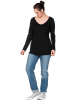 sheego Langarmshirt in schwarz