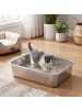 Feandrea Katzentoilette Boxal in Silbern - (B)40 x (H)10 x (T)30 cm