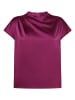Zero  Satin-Bluse mit Kragen in Magenta Purple