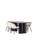 ebuy24 Essgruppe Olivia (7-teilig) Schwarz 100 x 210 cm