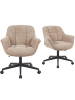 DUBI Möbel 2er-Set: Bürostuhl Mika-Nuri in Beige - (B)65 x (H)79 x  (T)66 cm