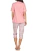 NORMANN Kurzarm Capri Schlafanzug Pyjama Ethnolook in rosa