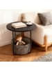 relaxdays Beistelltisch in Schwarz/ Dunkelgrau - (H)50 x Ø 45 cm