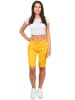 Cipo & Baxx Cipo & Baxx Damen Straight Fit Capri Hose Mid Waist WK186 Yellow W25/