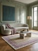 KADIMA DESIGN Teppich Wolle Handgetuftet WENSUM Grafisches Muster Wohnzimmer in Lila-Beige