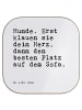 Mr. & Mrs. Panda Drink Coaster Hunde. Erst klauen sie... mit Spruch in Weiß