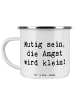 Mr. & Mrs. Panda Becher Spruch Angst überwinden mit Spruch in Weiß