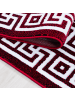 KADIMA DESIGN Teppich Kurzflor Waschbar Mäander DRAU Strapazierfähig OEKO-TEX in Rot