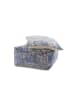 Kayoom Retro Sitzkissen Paramount Pouf & Cushion Set 80cm x 80cm in taupe - blau