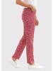 GOLDNER Druckhose Druckhose mit ausgefallenem Blumenmuster in marine / rot / gemustert